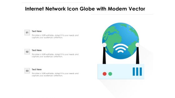 Internet Network Icon Globe With Modem Vector Ppt PowerPoint Presentation File Samples PDF