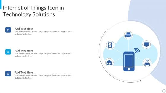 Internet Of Things Icon In Technology Solutions Themes PDF