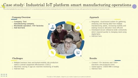 Internet Of Things In Manufacturing Sector Case Study Industrial Iot Platform Smart Diagrams PDF