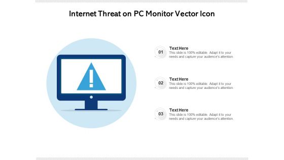 Internet Threat On Pc Monitor Vector Icon Ppt PowerPoint Presentation Layouts Information PDF