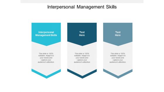Interpersonal Management Skills Ppt PowerPoint Presentation Slides Cpb