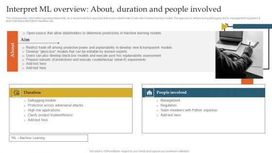 Interpret Ml Overview About Duration And People Involved Ppt File Examples PDF