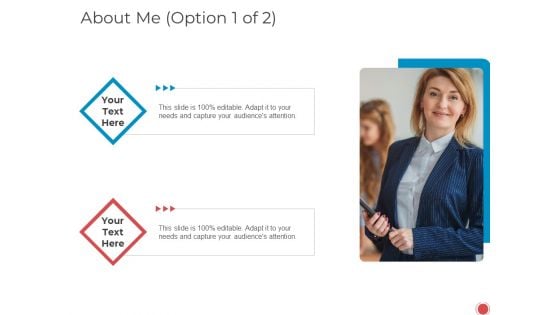 Introduce Yourself About Me Option 1 Of 2 Ppt Layouts Slideshow PDF