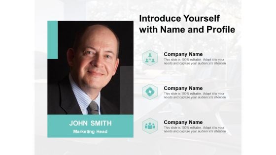 Introduce Yourself With Name And Profile Ppt Powerpoint Presentation Ideas Icon