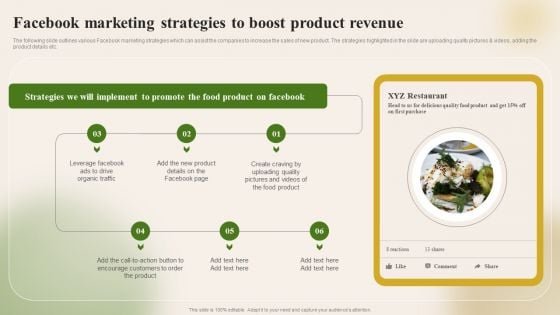 Introducing New Food Commodity Facebook Marketing Strategies To Boost Product Slides PDF