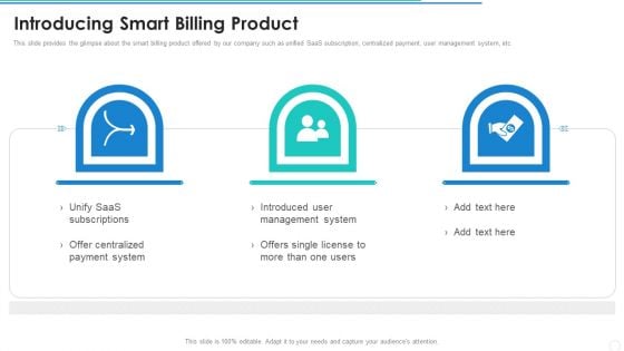 Introducing Smart Billing Product Firm Pitch Deck Infographics PDF