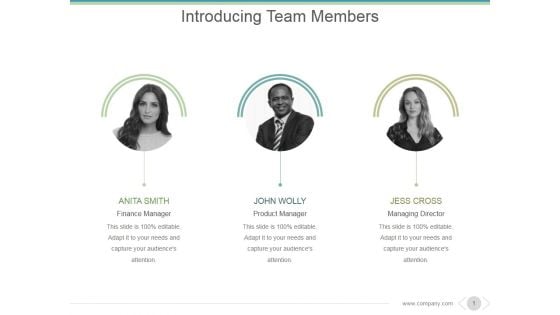 Introducing Team Members Ppt PowerPoint Presentation Inspiration