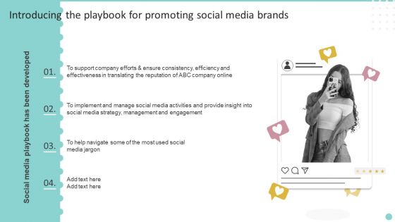 Introducing The Playbook For Promoting Social Media Brands Playbook For Promoting Social Media Brands Elements PDF