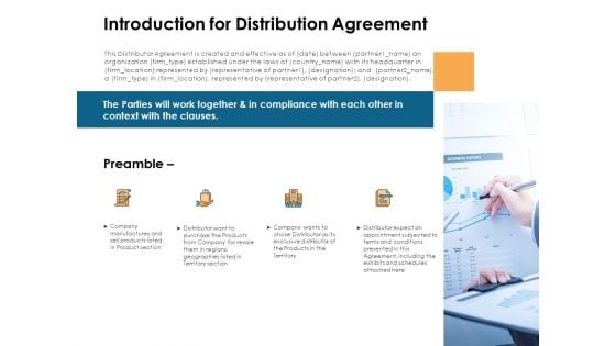 Introduction For Distribution Agreement Preamble Ppt PowerPoint Presentation Model Sample