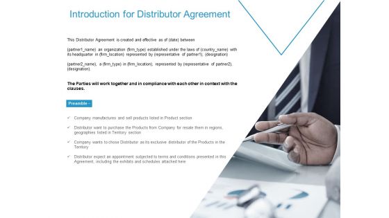 Introduction For Distributor Agreement Ppt PowerPoint Presentation Gallery Background Designs