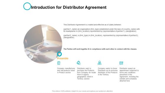 Introduction For Distributor Agreement Ppt PowerPoint Presentation Pictures Slideshow