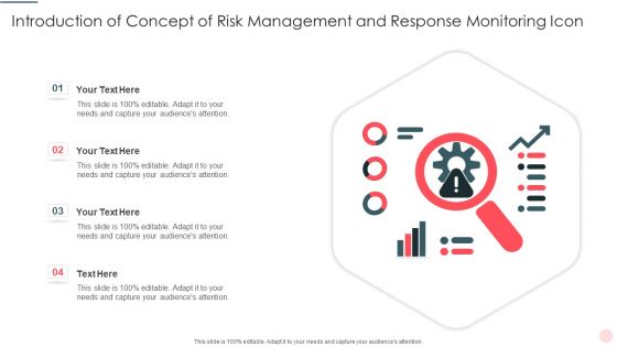 Introduction Of Concept Of Risk Management And Response Monitoring Icon Topics PDF