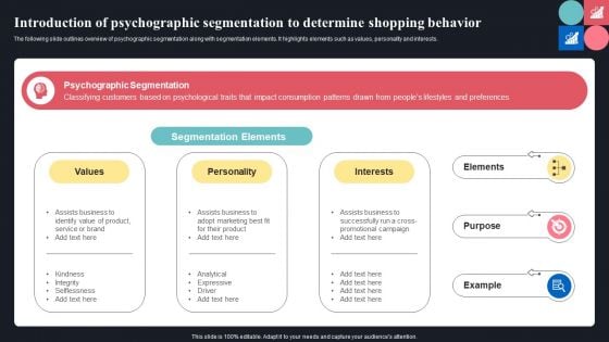 Introduction Of Psychographic Segmentation To Determine Shopping Behavior Slides PDF