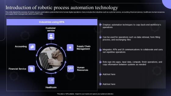 Introduction Of Robotic Process Hyperautomation Software Solutions IT Background PDF