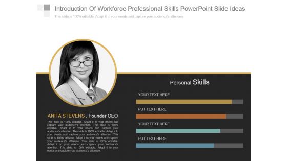 Introduction Of Workforce Professional Skills Powerpoint Slide Ideas