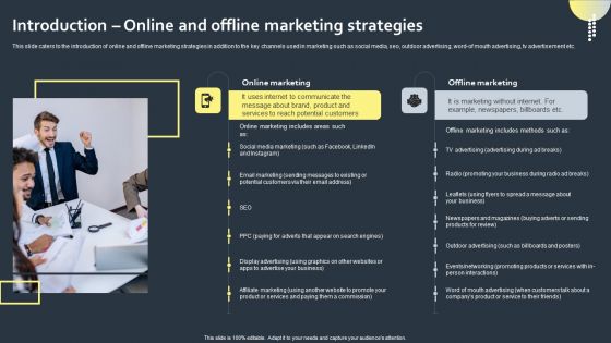 Introduction Online And Offline Marketing Strategies Brochure PDF