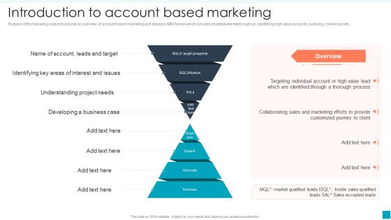 Introduction To Account Based Marketing Efficient B2B And B2C Marketing Techniques For Organization Graphics PDF