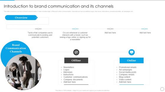 Introduction To Brand Communication And Its Channels Communication Strategy Brochure PDF