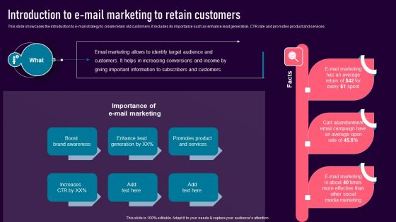 Introduction To E-Mail Marketing To Retain Customers Professional PDF