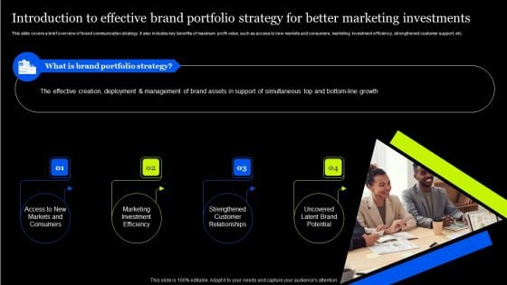 Introduction To Effective Brand Portfolio Strategy For Better Marketing Investments Inspiration PDF