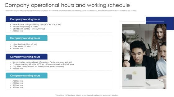 Introduction To Employee Onboarding And Induction Training Company Operational Hours And Working Schedule Pictures PDF