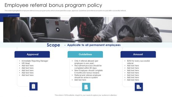 Introduction To Employee Onboarding And Induction Training Employee Referral Bonus Program Policy Structure PDF