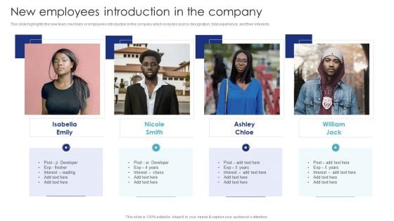 Introduction To Employee Onboarding And Induction Training New Employees Introduction In The Company Brochure PDF