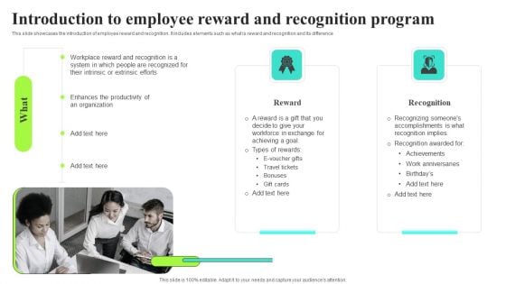 Introduction To Employee Reward And Recognition Program Brochure PDF