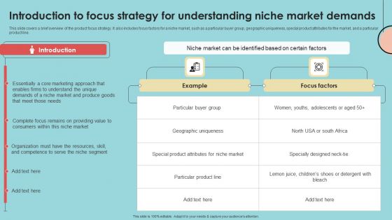 Introduction To Focus Strategy For Understanding Niche Market Demands Structure PDF