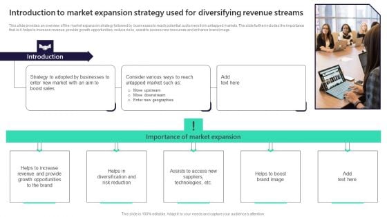 Introduction To Market Expansion Strategy Used For Diversifying Revenue Streams Rules PDF