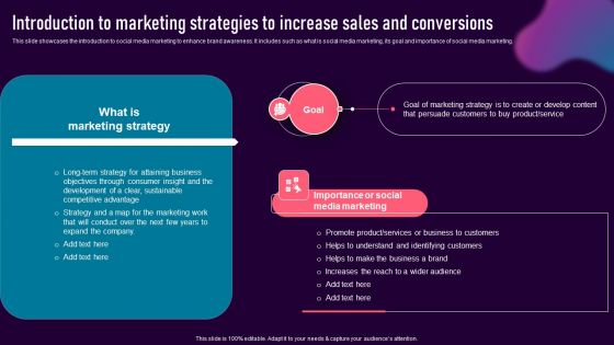 Introduction To Marketing Strategies To Increase Sales And Conversions Themes PDF