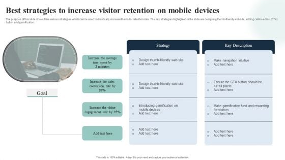 Introduction To Mobile SEM Best Strategies To Increase Visitor Retention On Mobile Devices Mockup PDF