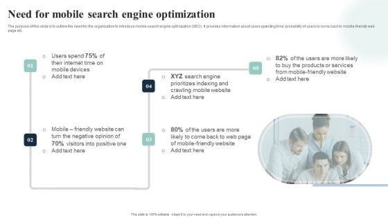 Introduction To Mobile SEM Need For Mobile Search Engine Optimization Portrait PDF