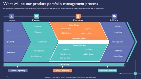 Introduction To New Product Portfolio What Will Be Our Product Portfolio Management Process Ppt Layout PDF