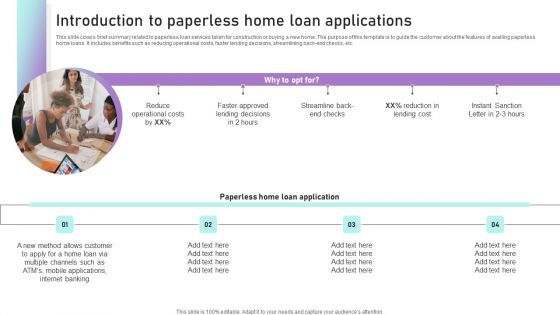 Introduction To Paperless Home Loan Applications Ppt Pictures Summary PDF