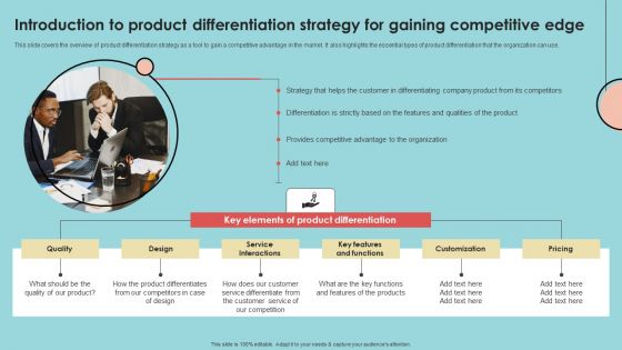 Introduction To Product Differentiation Strategy For Gaining Competitive Edge Structure PDF