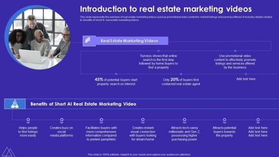 Introduction To Real Estate Marketing Videos Designs PDF