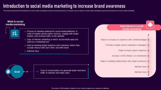 Introduction To Social Media Marketing To Increase Brand Awareness Download PDF