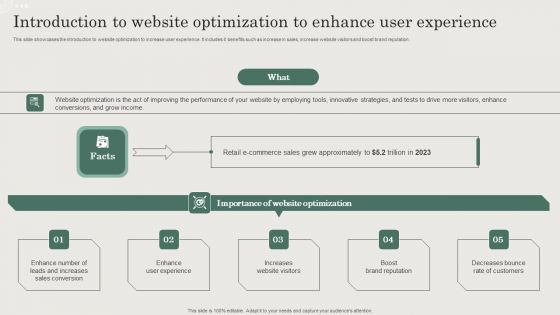 Introduction To Website Optimization To Enhance User Experience Template PDF