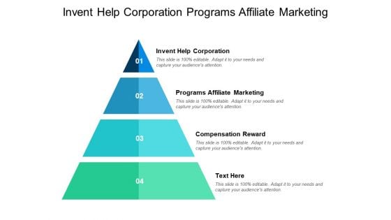 Invent Help Corporation Programs Affiliate Marketing Compensation Reward Ppt PowerPoint Presentation Layouts Layout Ideas