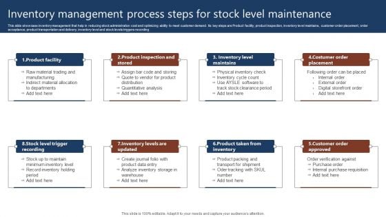 Inventory Management Process Steps For Stock Level Maintenance Mockup PDF Inventory Management Process Steps For Stock Level Maintenance Mockup PDF
