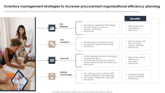 Inventory Management Strategies To Increase Procurement Organizational Efficiency Planning Introduction PDF