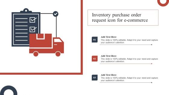 Inventory Purchase Order Request Icon For E Commerce Themes PDF