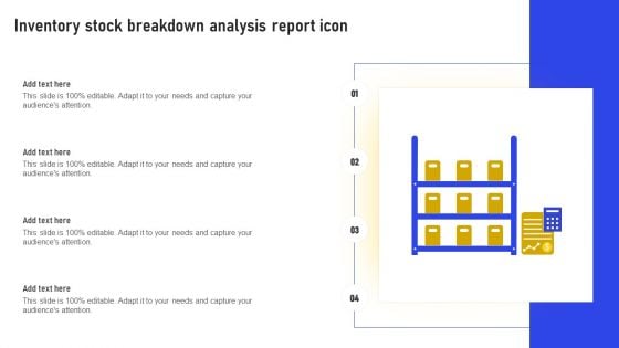 Inventory Stock Breakdown Analysis Report Icon Demonstration PDF