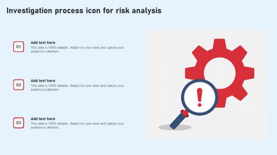 Investigation Process Icon For Risk Analysis Elements PDF