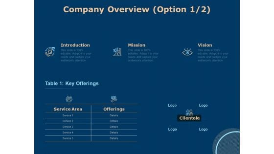 Investing In Start Ups Company Overview Option Ppt Summary Display PDF