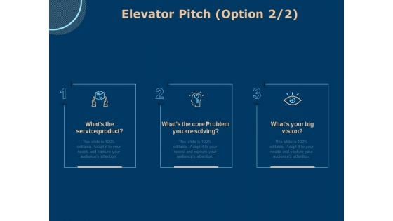 Investing In Start Ups Elevator Pitch Option Ppt Pictures Clipart PDF