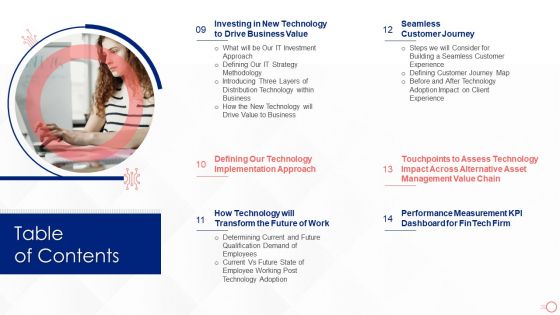 Investing In Tech Innovation Table Of Contents Cont Structure PDF