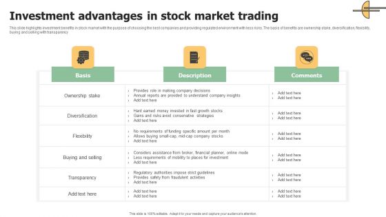 Investment Advantages In Stock Market Trading Background PDF Investment Advantages In Stock Market Trading Background PDF