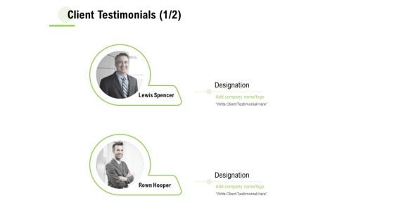 Investment Advisor Service Proposal Client Testimonials Communication Ppt Layouts Skills PDF